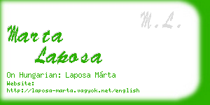 marta laposa business card